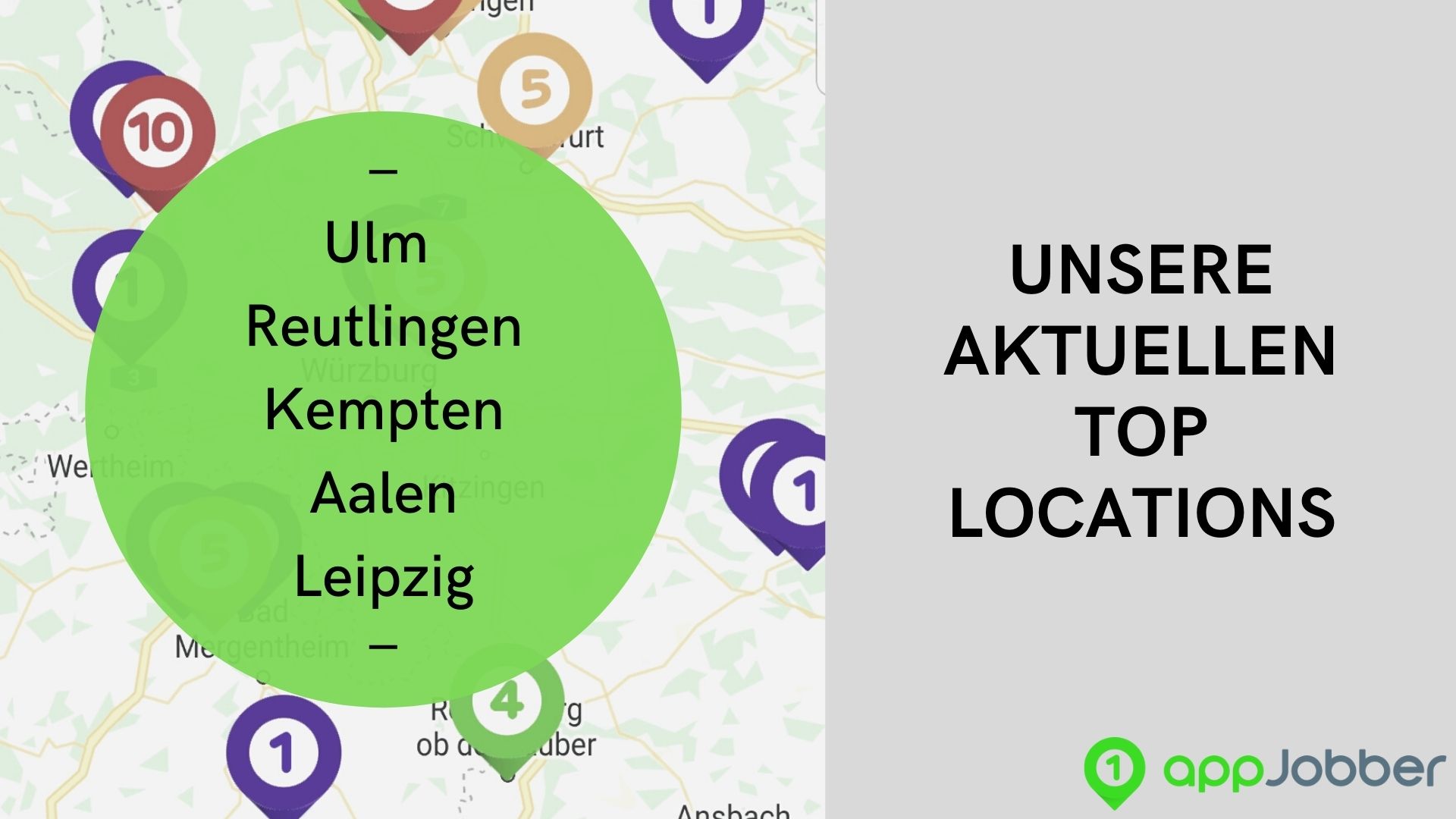Unsere aktuellen Top Locations: Ulm, Reutlingen, Kempten, Aalen, Leipzig